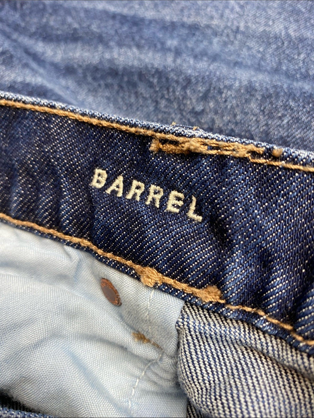 American Eagle Barrel Leg Jeans Medium Wash Stretch Women’s Size 12 Short - Picture 5 of 8
